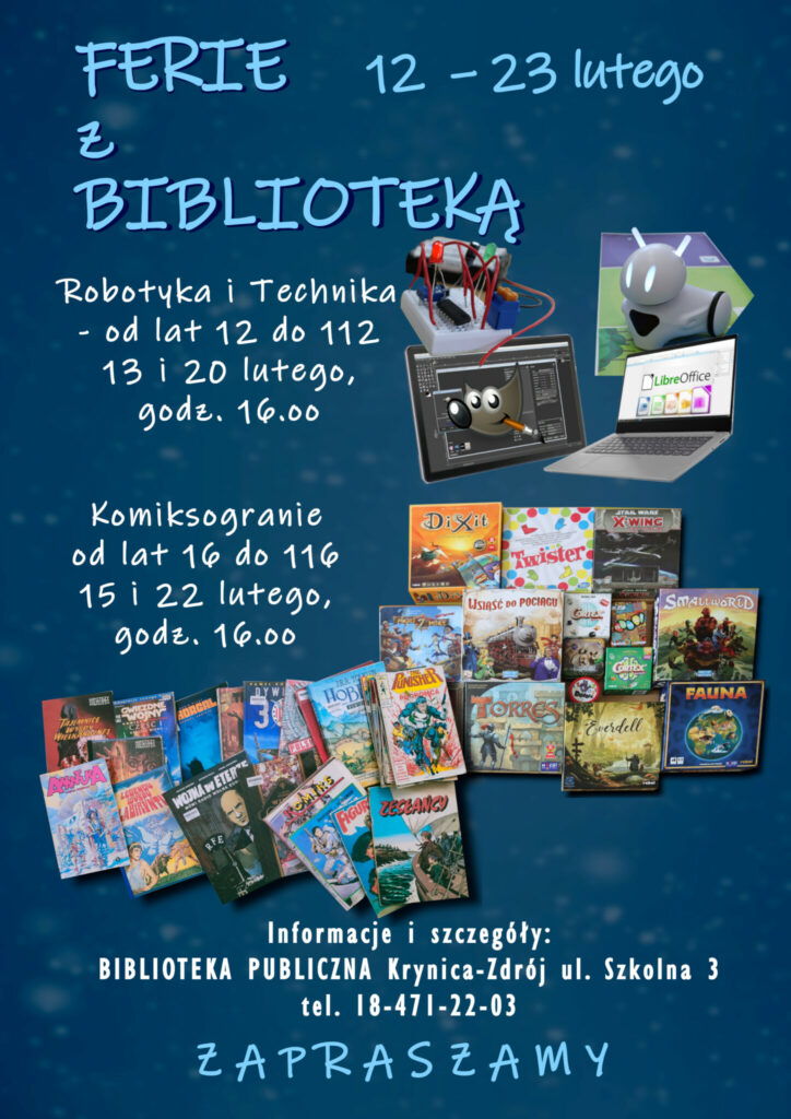 2024-II_02-25 - ferie z biblioteką_rOBOTYKA kOMIKSOGRANIE