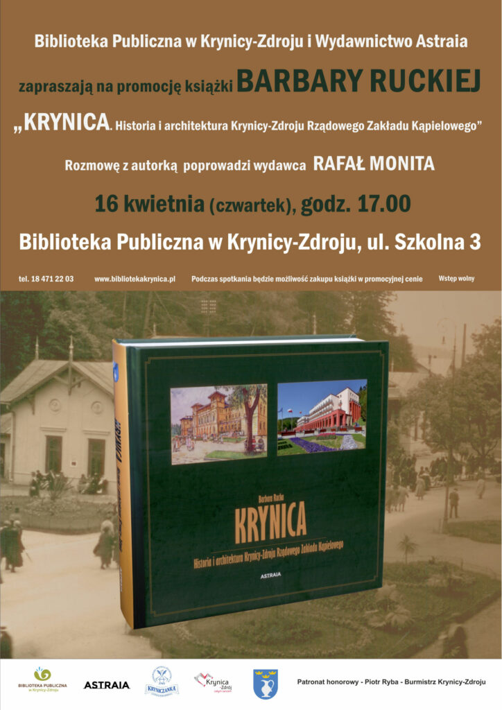 Plakat promocja ksiązki Barbary Ruckiej Krynica
