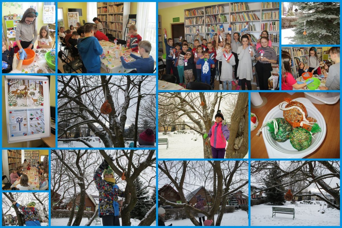 Biblioteczne dzieciaki dbają zimą o ptaki