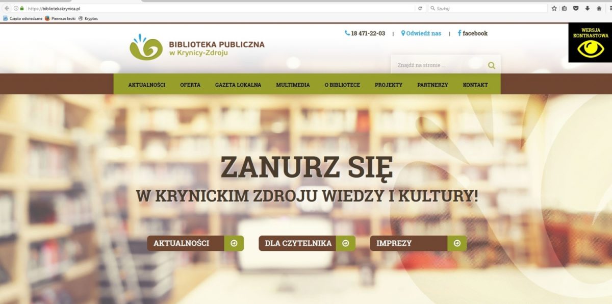 Informacja Biblioteki Publicznej w Krynicy- Zdroju