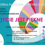 Plakat wielokolorowy na warsztaty kroju i szycia