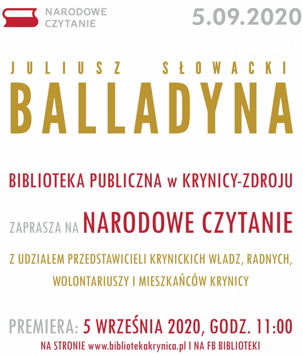 Kryniczanie czytają „Balladynę” J. Słowackiego