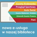 Kolorowy plakat promujący nową e usługę e prasę