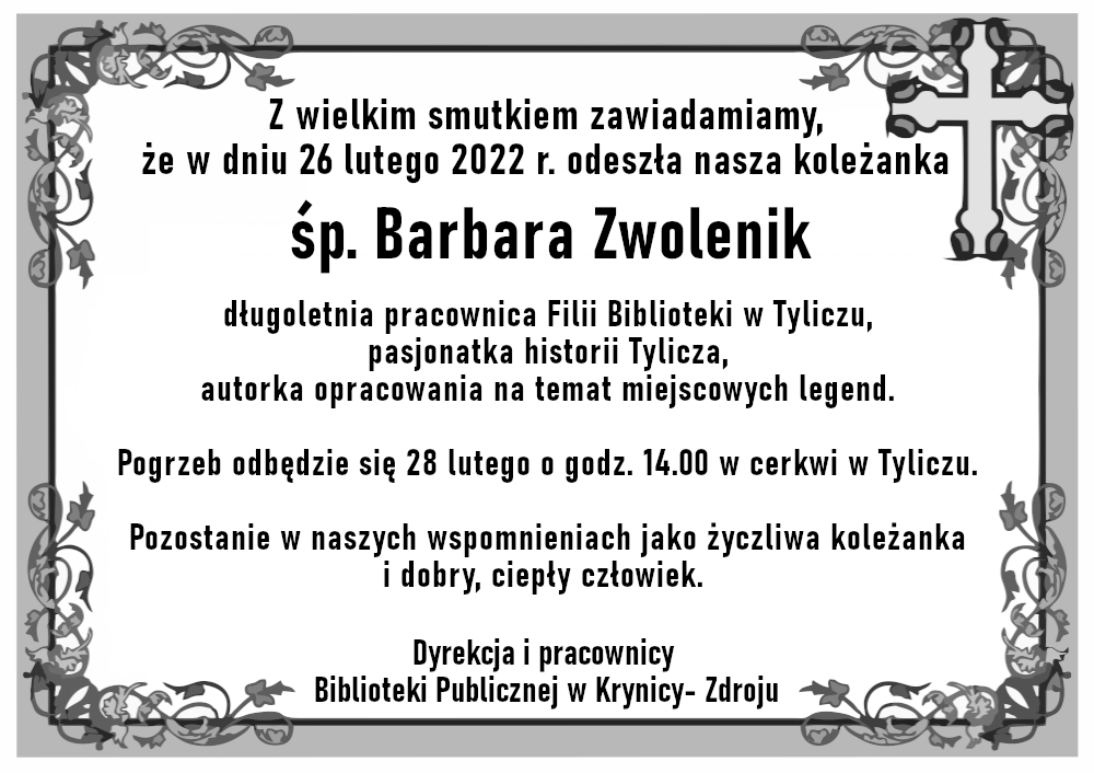 Z wielkim smutkiem zawiadamiamy
