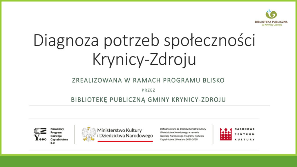 Diagnoza potrzeb PLANSZA społeczności Krynicy-Zdroju