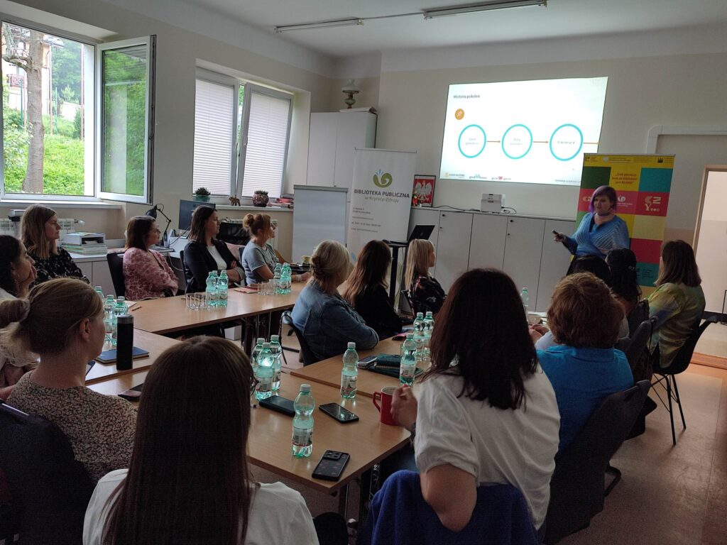 Warsztaty  z Natalią Kościńską dla bibliotekarzy i partnerów w bibliotece.