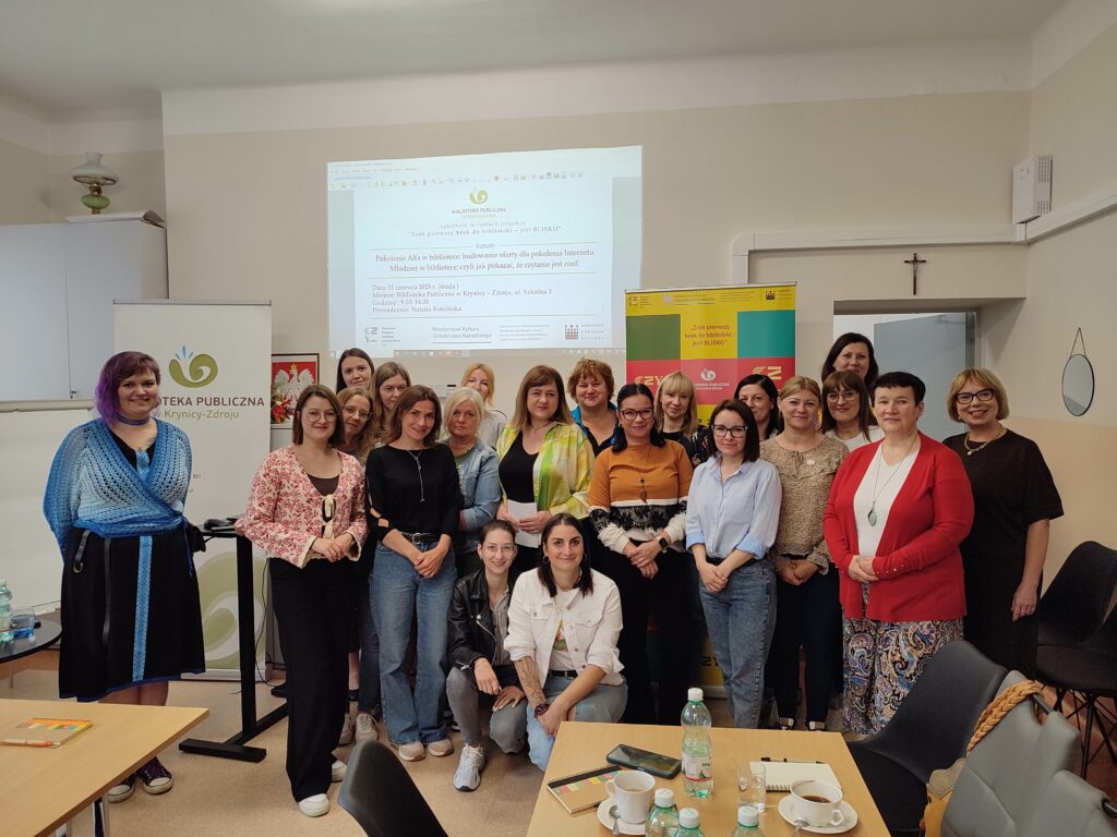Warsztaty  z Natalią Kościńską dla bibliotekarzy i partnerów w bibliotece.