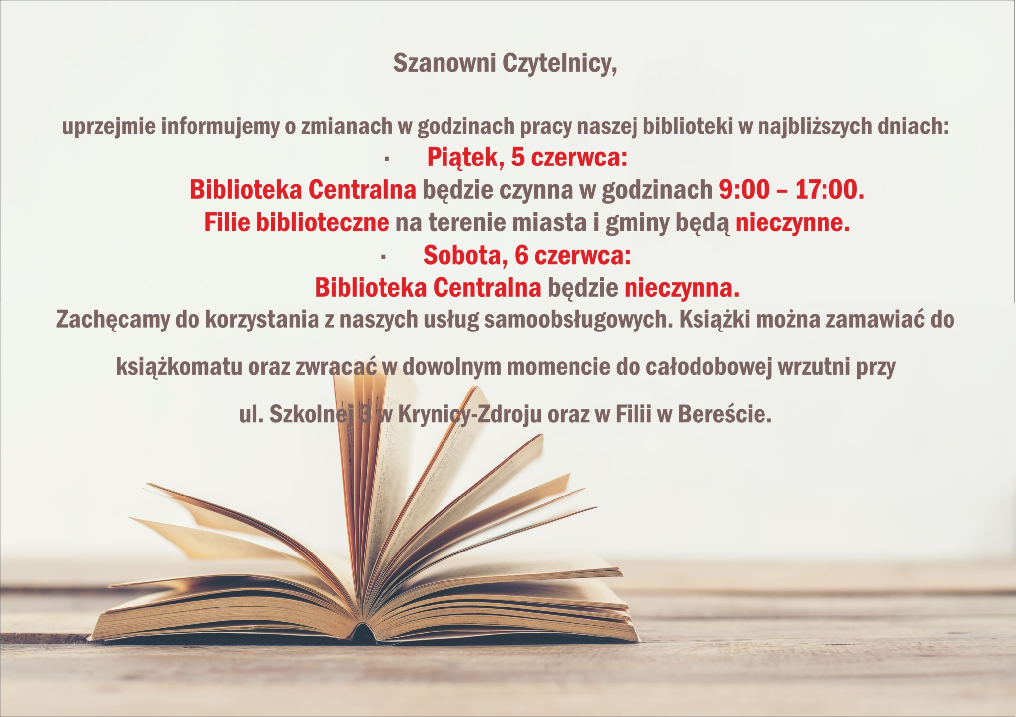 informacja_zmiana godzin