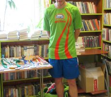 Wizyta sportowca w filii na Czarnym Potoku.