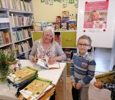 Spotkanie autorskie z Agnieszką Frączek w bibliotece w Tyliczu.